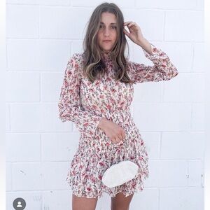 Floral Pink and White Dress